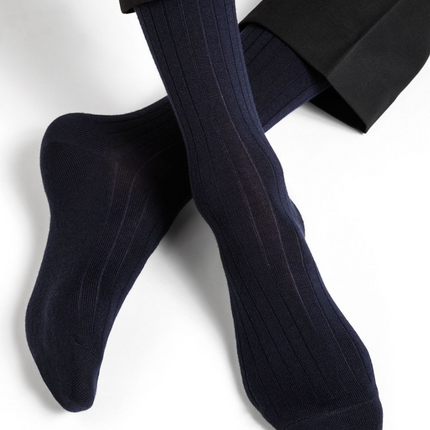 Bleuforet Socken aus Merinowolle Gerippt