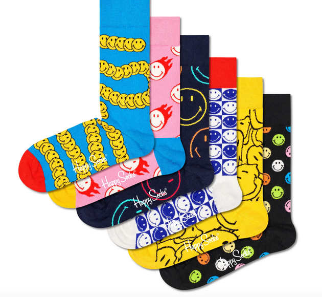 Happy Socks Smiley 6-Pack Gift Set