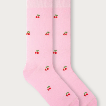 Motivsocken aus Bio-Baumwolle  Cherry - Rose Pink