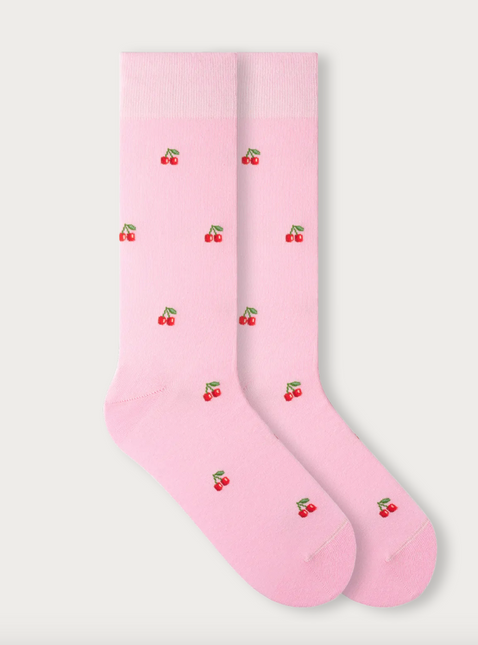 Motivsocken aus Bio-Baumwolle  Cherry - Rose Pink