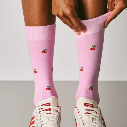 Motivsocken aus Bio-Baumwolle  Cherry - Rose Pink