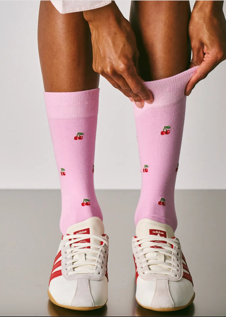 Motivsocken aus Bio-Baumwolle  Cherry - Rose Pink