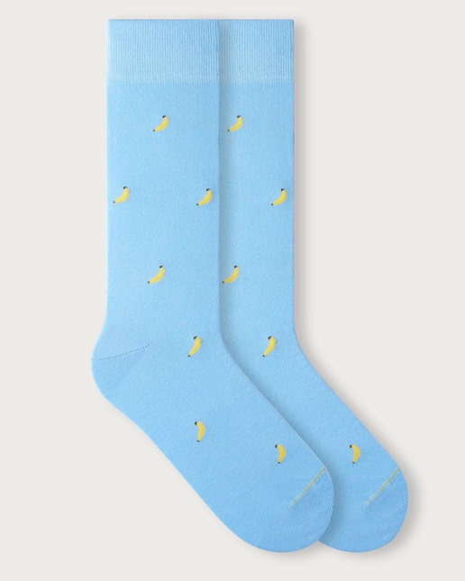 Motivsocken aus Bio-Baumwolle   Banana - Light Blue