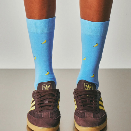 Motivsocken aus Bio-Baumwolle   Banana - Light Blue