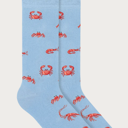 Motivsocken aus Bio-Baumwolle     Crab - French Blue