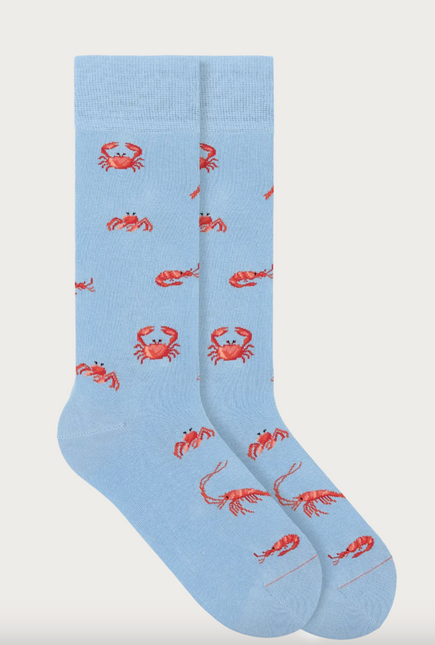 Motivsocken aus Bio-Baumwolle     Crab - French Blue