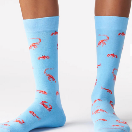 Motivsocken aus Bio-Baumwolle     Crab - French Blue