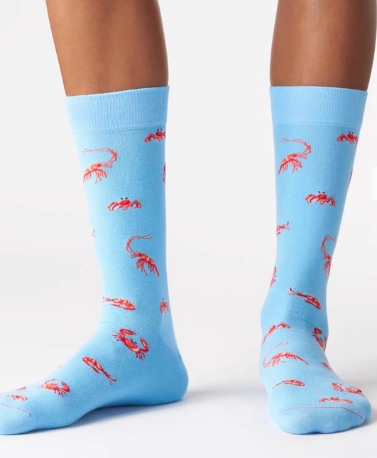 Motivsocken aus Bio-Baumwolle     Crab - French Blue