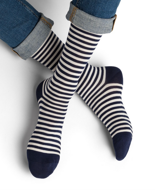 Bleuforet Socken Urban Matrosenstreifen Rot