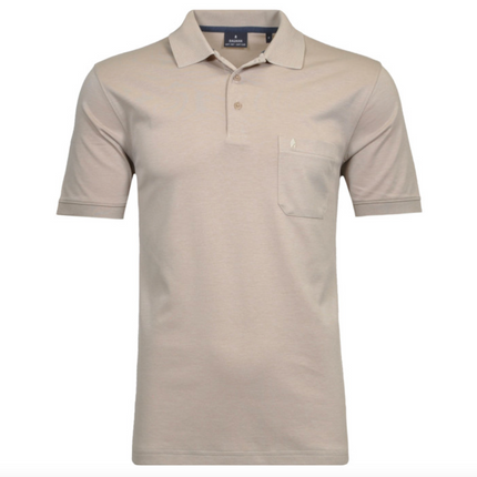 RAGMAN Softknit-Polo mit Brusttasche, kurzarm