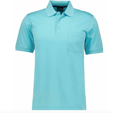 RAGMAN Softknit-Polo mit Brusttasche, kurzarm
