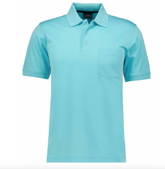 RAGMAN Softknit-Polo mit Brusttasche, kurzarm