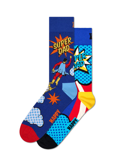 Happy Socks 2er Pack Super Dad oder Super Mom Sock